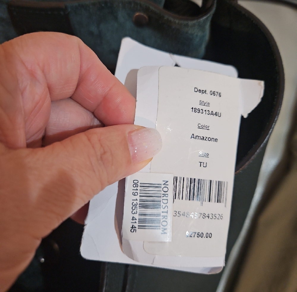 Celine Dark Green Pebbled Leather Shoulder Tote - Picture 5 of 7